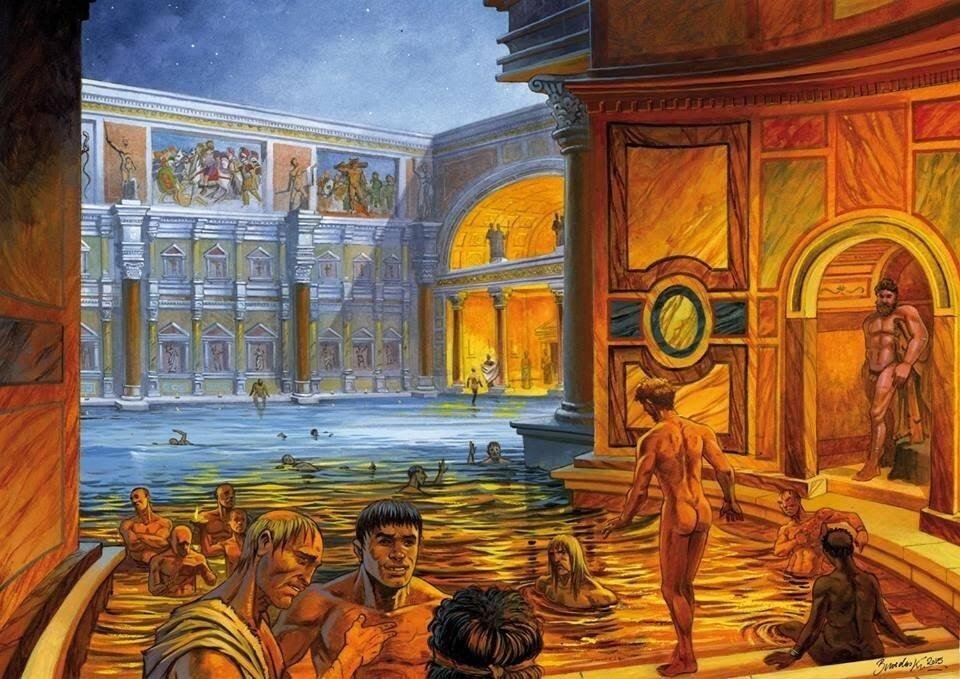 Город около которого римляне. Термы в древнем Риме. Древний Рим термы бани купальни. Термы общественные бани в древнем Риме. Римские бани в древнем Риме.