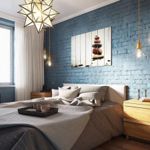 Геометрические акцентные стены в спальне способные изменить интерьер комнаты без серьезного ремонта