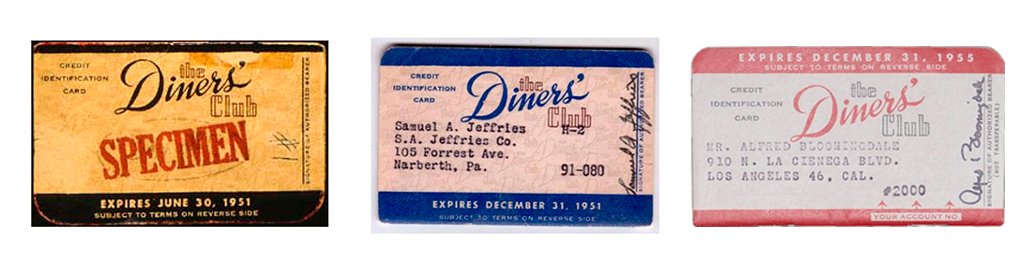 Первая кредитка. Карта Diners Club 1950. Первые банковские карточки. Первые пластиковые карты. Первые кредитные карты.